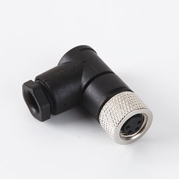 M8 Serial Connector R/A W/Hood-Female