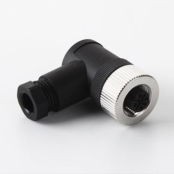 M12 Serial Connector, B code,R/A,W/Hood-Female