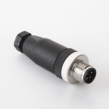 M12 Serial Connector B Code, ST,W/Hood-Male